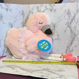 NWT, SOFT LANDING Pink/White Flamingo Plush Toy “I’m the better half”